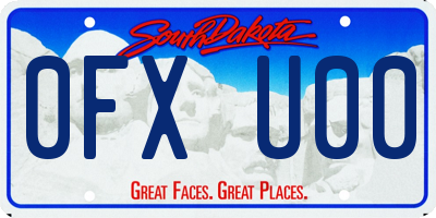 SD license plate 0FXU00