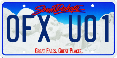 SD license plate 0FXU01