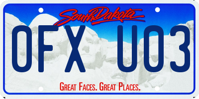 SD license plate 0FXU03