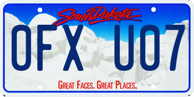 SD license plate 0FXU07