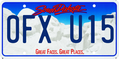 SD license plate 0FXU15
