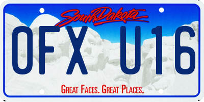 SD license plate 0FXU16