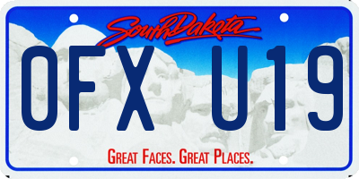 SD license plate 0FXU19