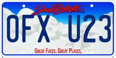 SD license plate 0FXU23