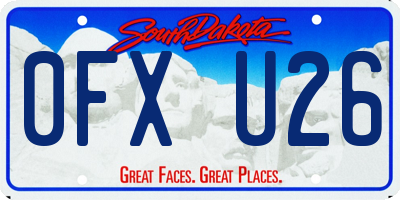 SD license plate 0FXU26