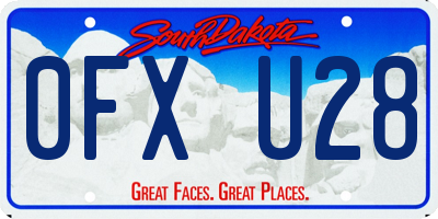 SD license plate 0FXU28