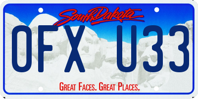 SD license plate 0FXU33