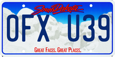 SD license plate 0FXU39