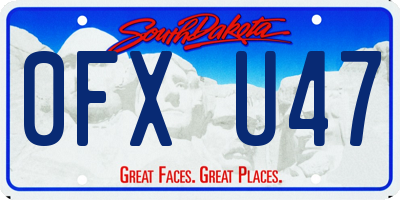 SD license plate 0FXU47