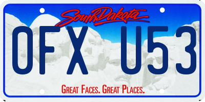 SD license plate 0FXU53