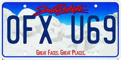 SD license plate 0FXU69