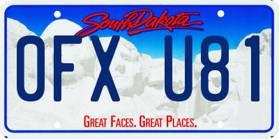 SD license plate 0FXU81