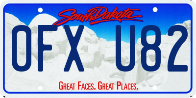 SD license plate 0FXU82
