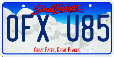 SD license plate 0FXU85