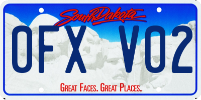 SD license plate 0FXV02