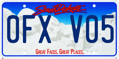 SD license plate 0FXV05