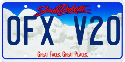 SD license plate 0FXV20