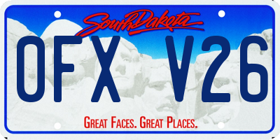 SD license plate 0FXV26