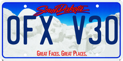 SD license plate 0FXV30