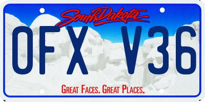 SD license plate 0FXV36