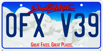 SD license plate 0FXV39