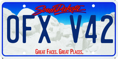 SD license plate 0FXV42