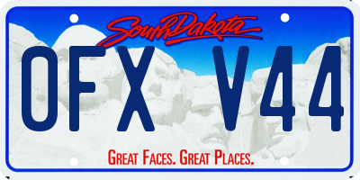 SD license plate 0FXV44