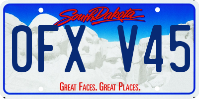 SD license plate 0FXV45