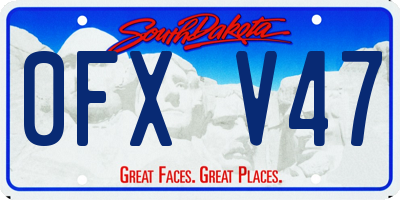 SD license plate 0FXV47