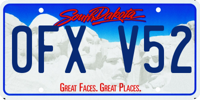 SD license plate 0FXV52