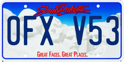 SD license plate 0FXV53