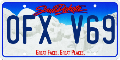 SD license plate 0FXV69