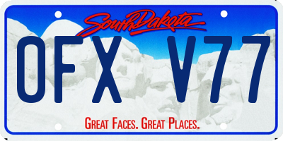 SD license plate 0FXV77