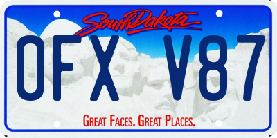 SD license plate 0FXV87
