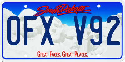 SD license plate 0FXV92