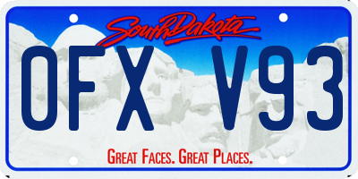 SD license plate 0FXV93