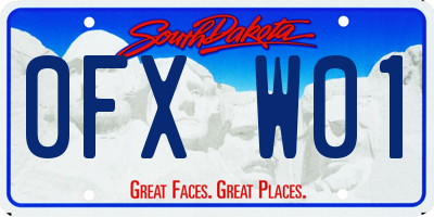 SD license plate 0FXW01