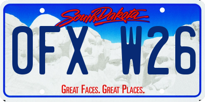 SD license plate 0FXW26