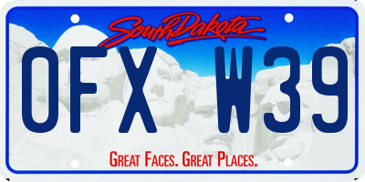 SD license plate 0FXW39