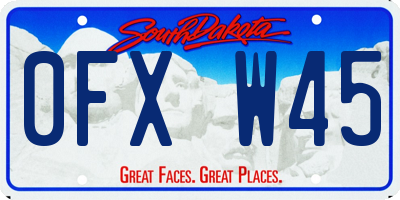 SD license plate 0FXW45