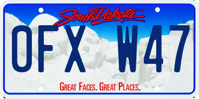 SD license plate 0FXW47