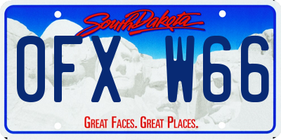 SD license plate 0FXW66