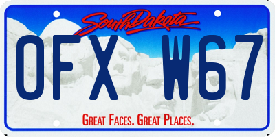 SD license plate 0FXW67
