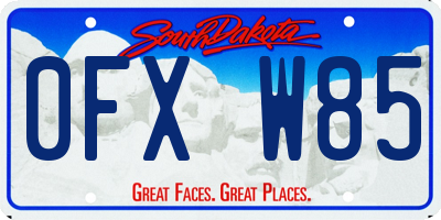 SD license plate 0FXW85