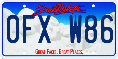 SD license plate 0FXW86