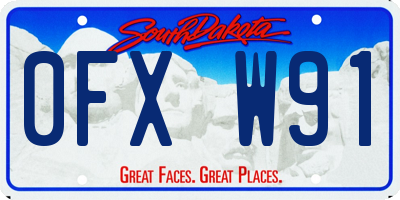 SD license plate 0FXW91