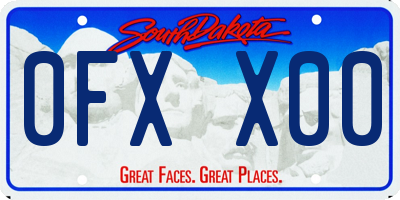 SD license plate 0FXX00
