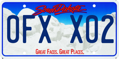 SD license plate 0FXX02