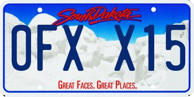 SD license plate 0FXX15