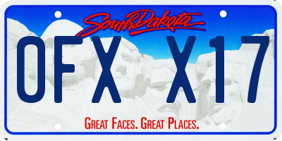 SD license plate 0FXX17
